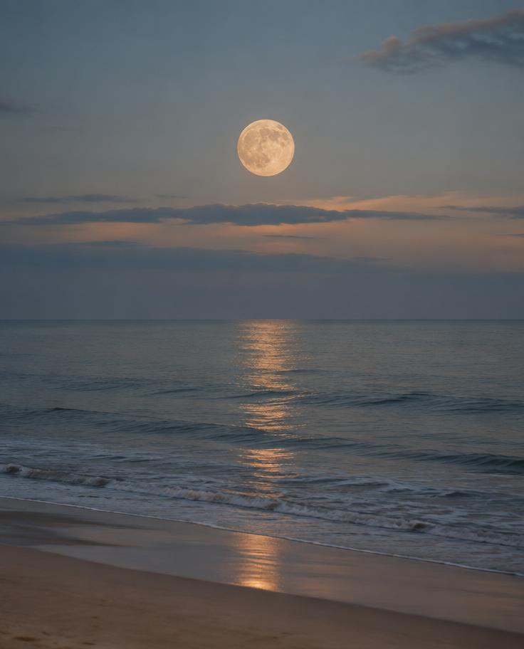 Lua cheia sobre o mar
