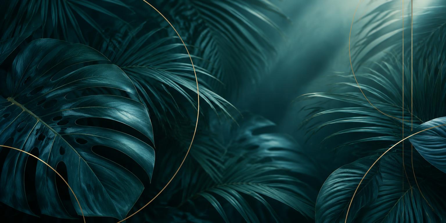 Folhagem tropical em verde petróleo